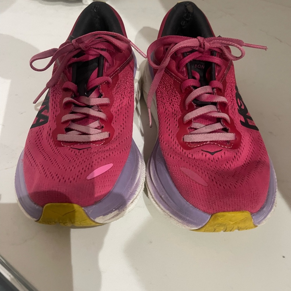 Hoka Women's Magenta Running Shoes with Lavender Midsole size 7 - Picture 3 of 7